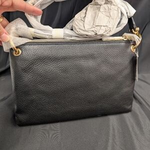 Michael Kors Lenox Large Top Zip Satchel – Black Leather